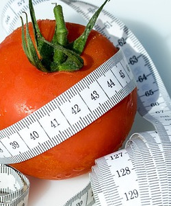 tomato with tape measure